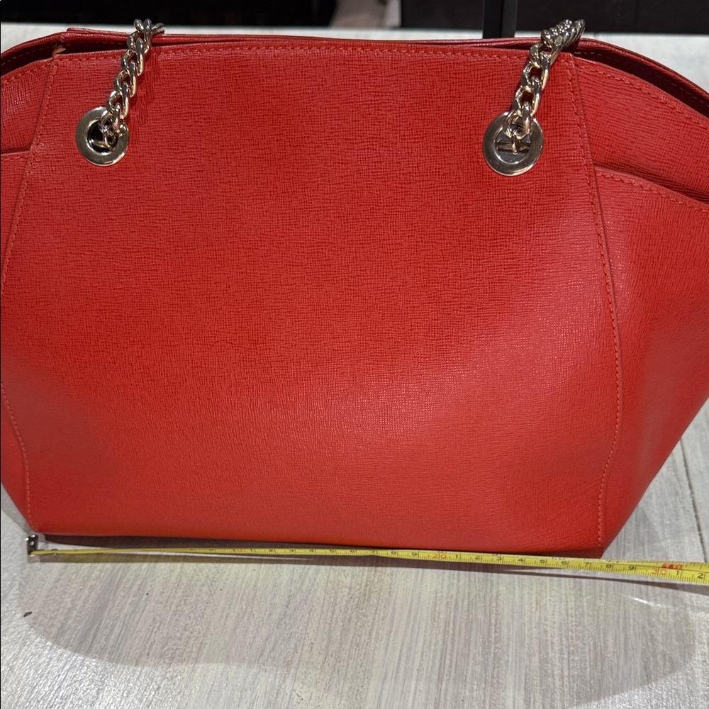 Furla Vibrant Red Tote with Gold Accents-NWOT Condition - Picture 13 of 15